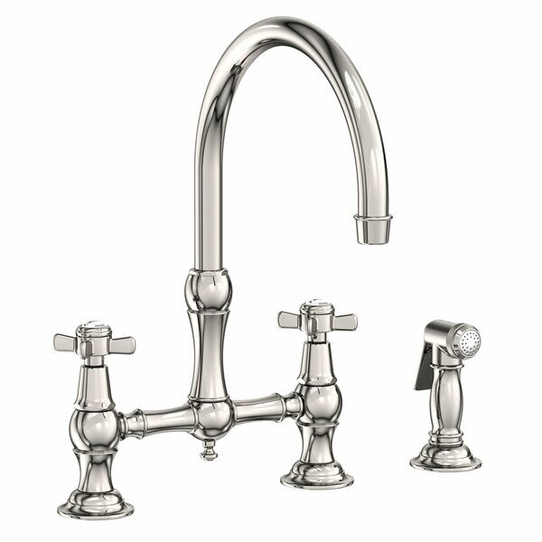 Kitchen Bridge Faucet With Side Spray in Polished Nickel, Newport Brass, Mfr#: 9456/15